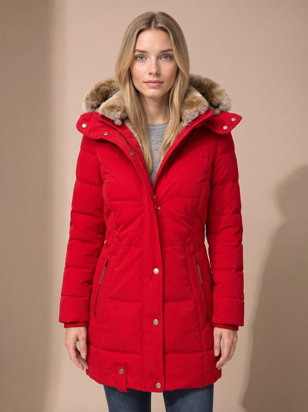 Women's Faux Fur Hooded Overcoat