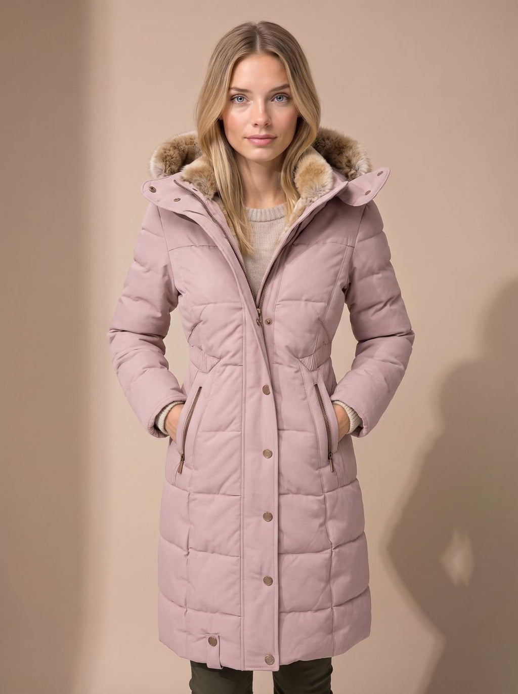 Women's Faux Fur Hooded Overcoat