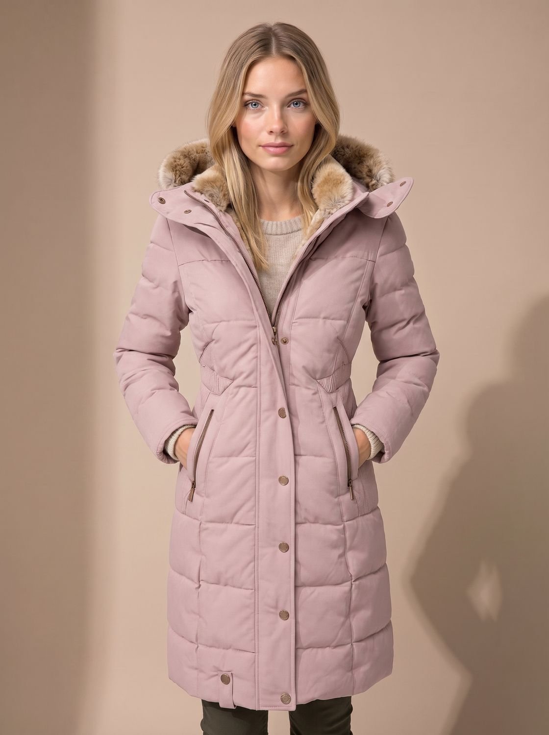 Women's Faux Fur Hooded Overcoat