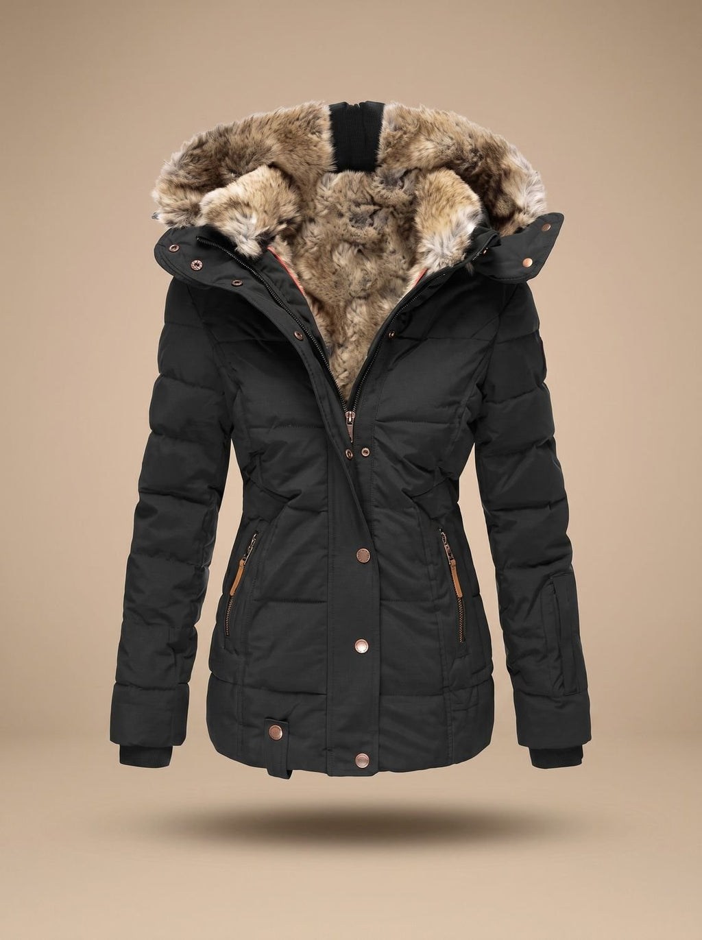 Women's Faux Fur Hooded Overcoat