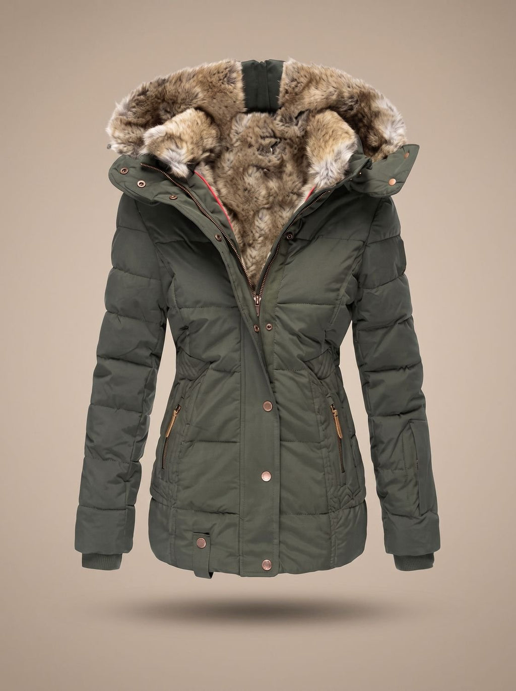 Women's Faux Fur Hooded Overcoat