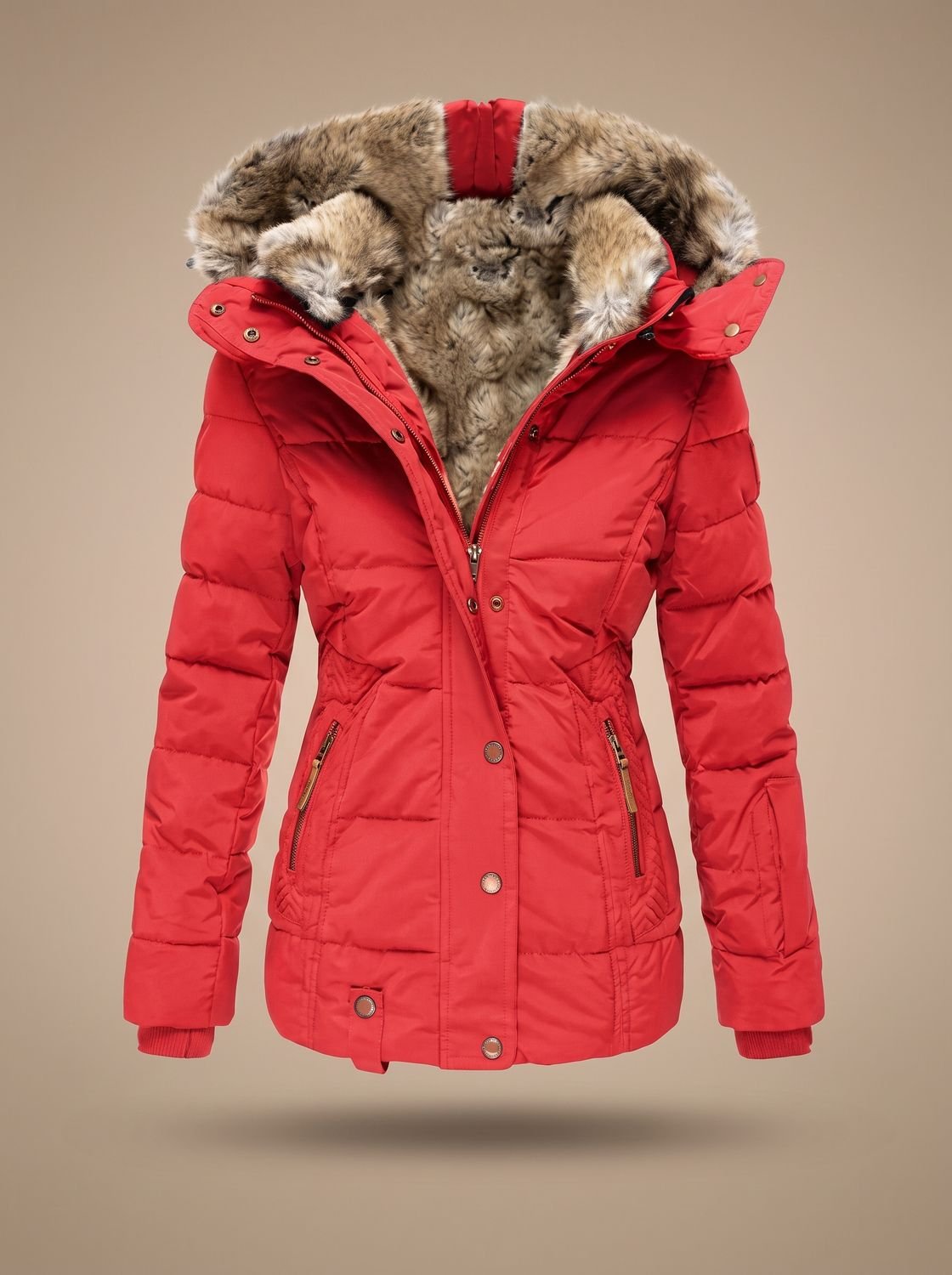 Women's Faux Fur Hooded Overcoat