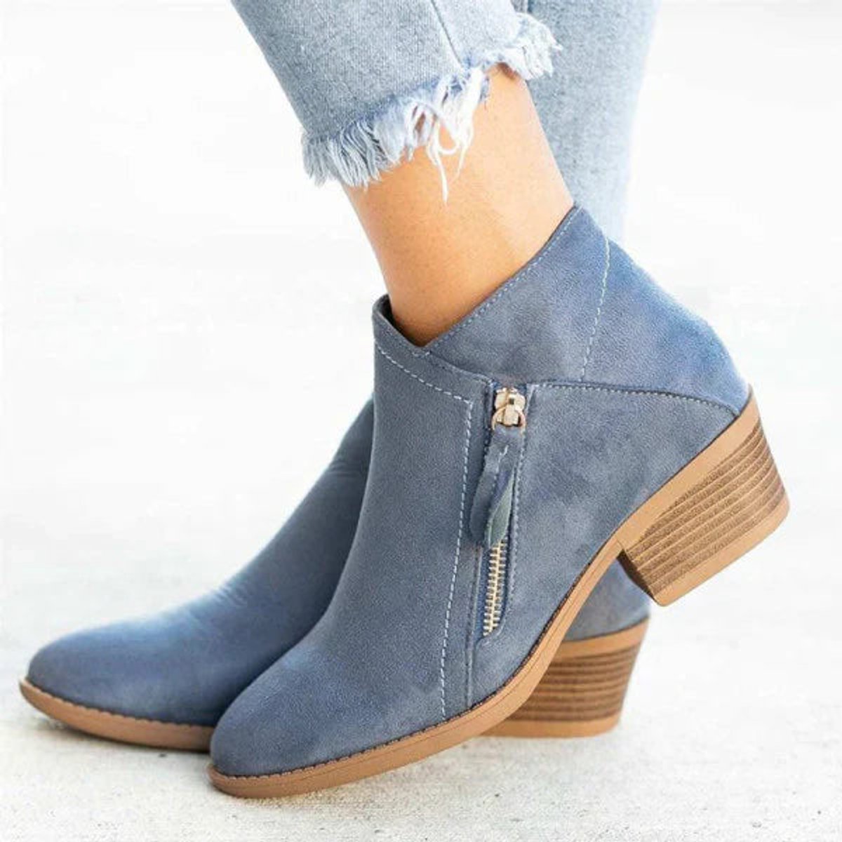 Women's Suede Side-Zip Ankle Boots