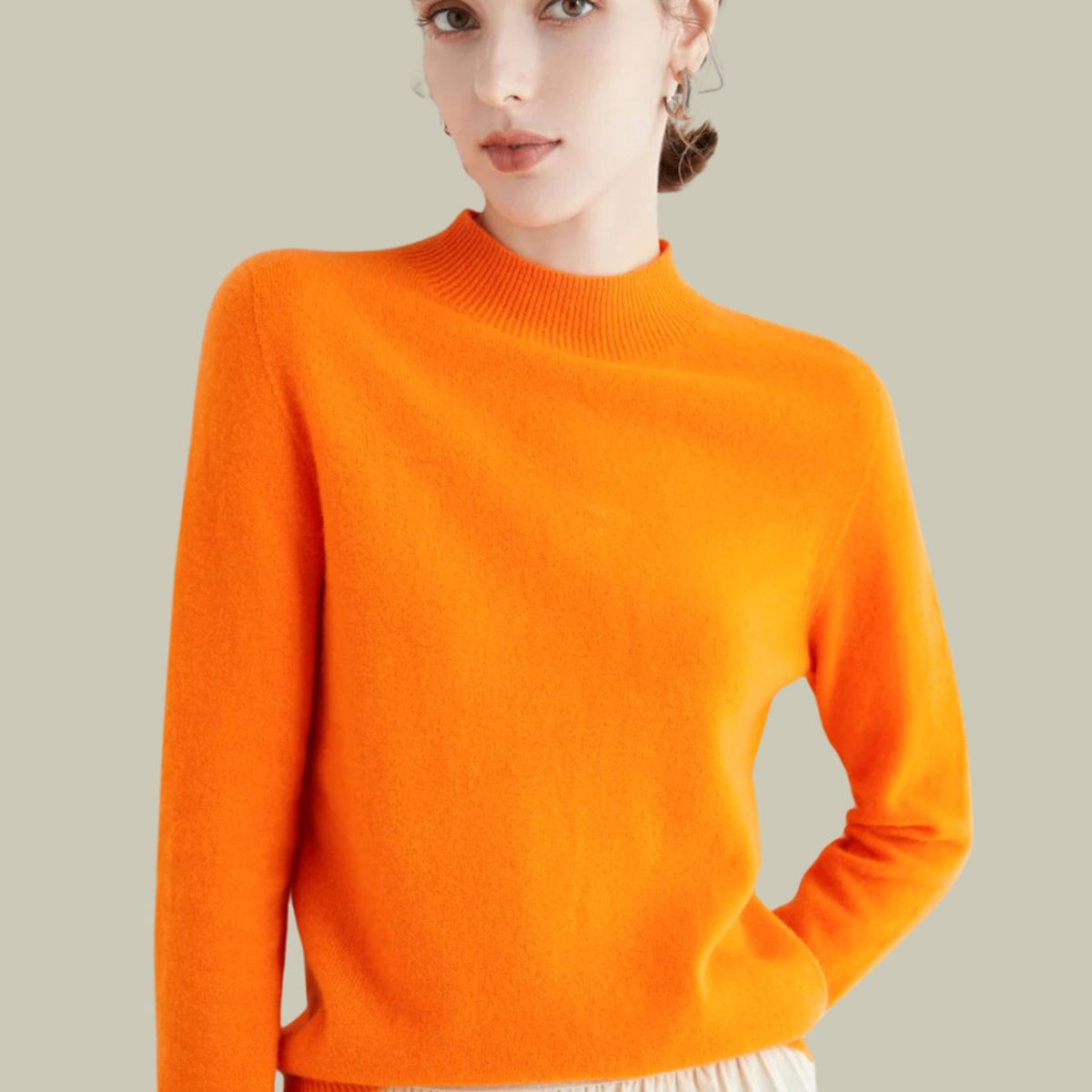 Women's Merino Wool Mock Neck Jumper
