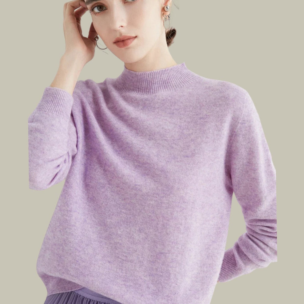 Women's Merino Wool Mock Neck Jumper