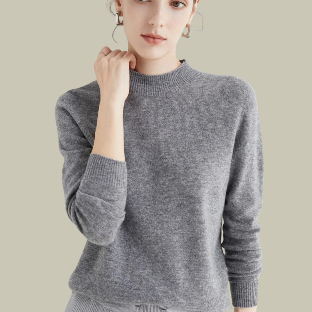 Women's Merino Wool Mock Neck Jumper