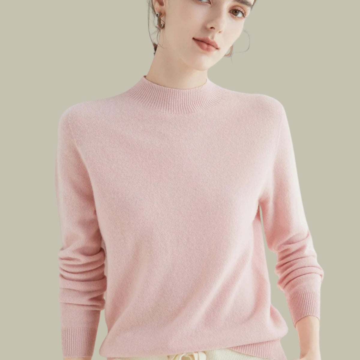 Women's Merino Wool Mock Neck Jumper