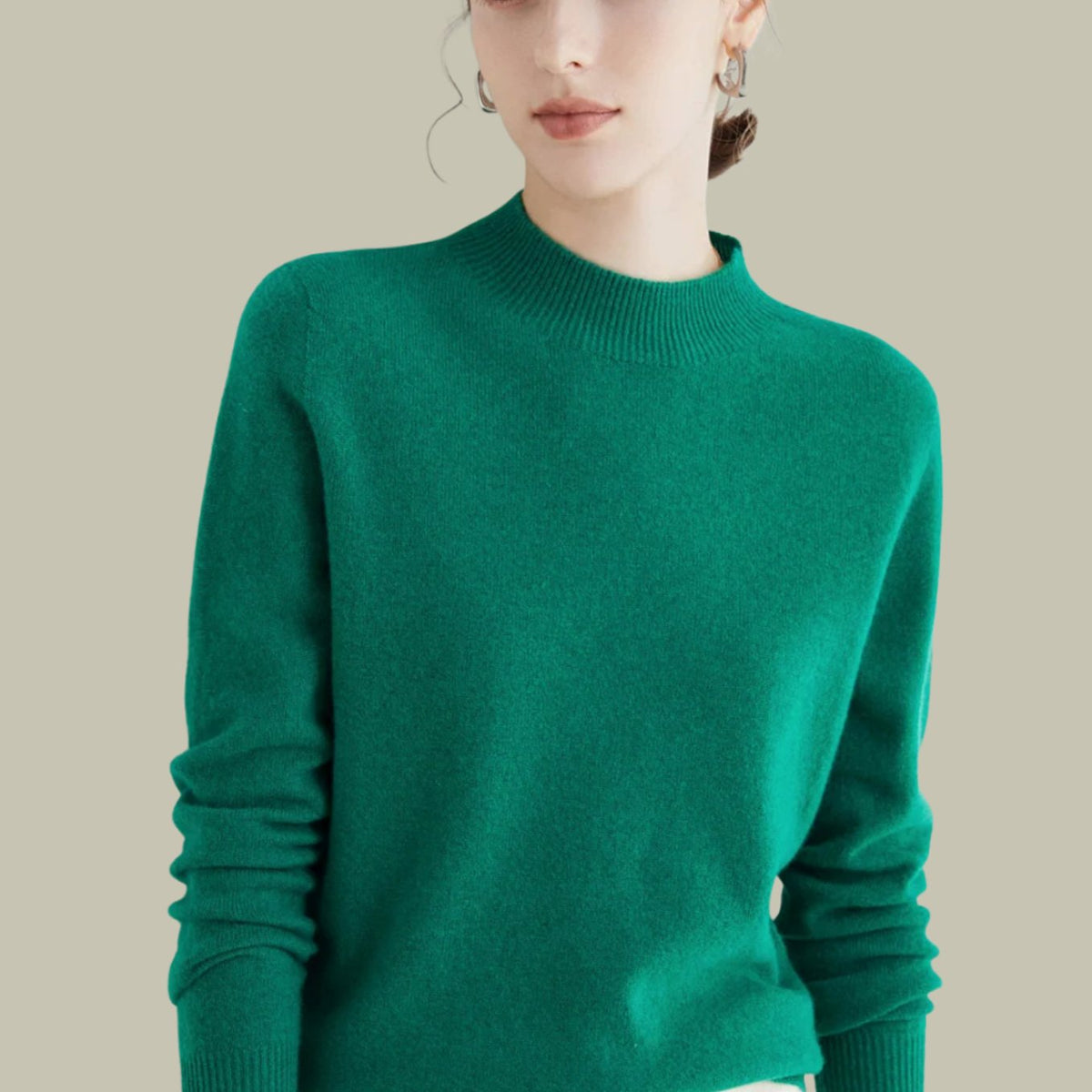 Women's Merino Wool Mock Neck Jumper