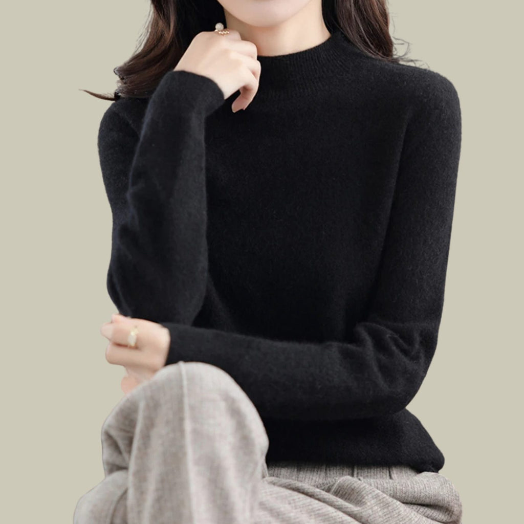 Women's Merino Wool Mock Neck Jumper
