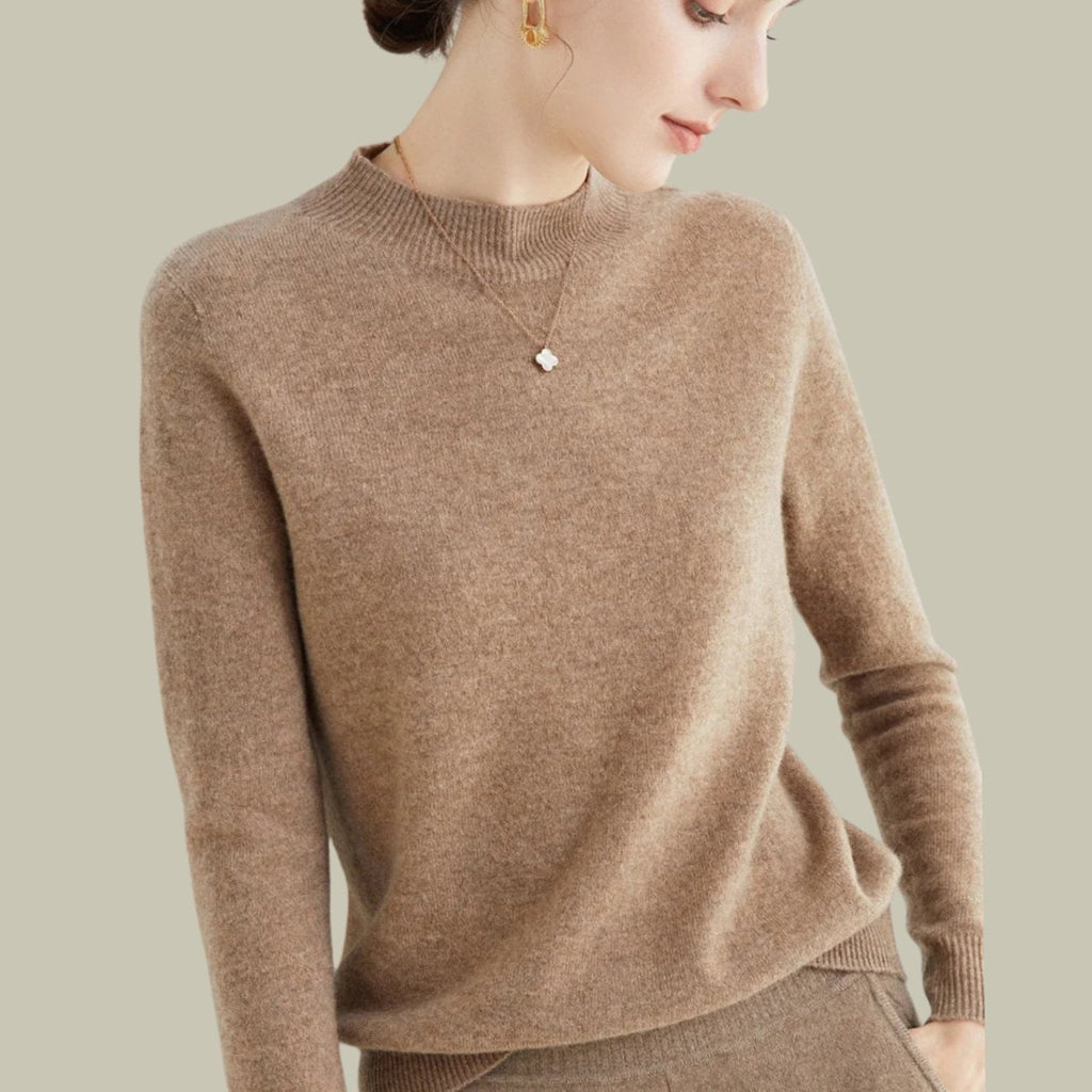 Women's Merino Wool Mock Neck Jumper