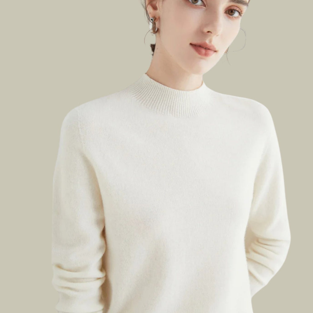 Women's Merino Wool Mock Neck Jumper