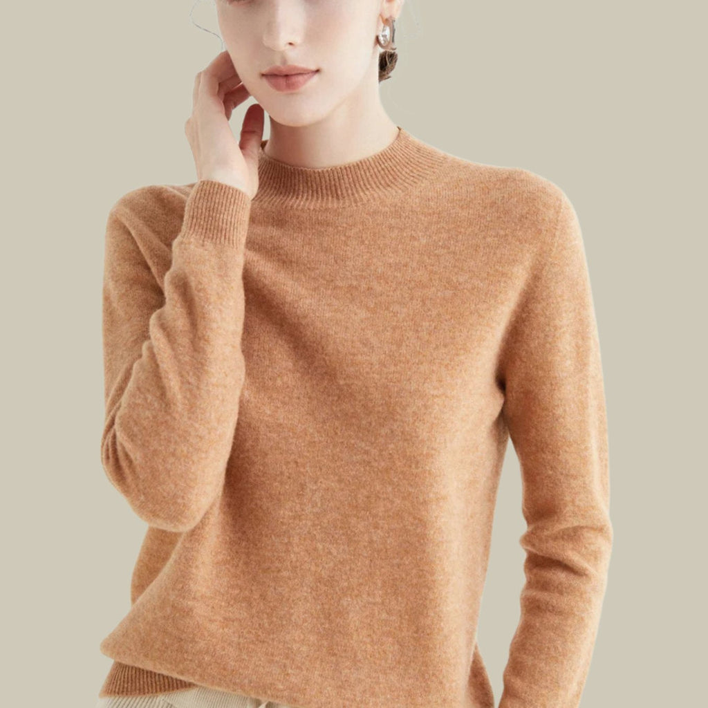 Women's Merino Wool Mock Neck Jumper