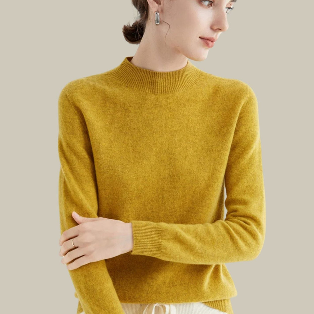 Women's Merino Wool Mock Neck Jumper