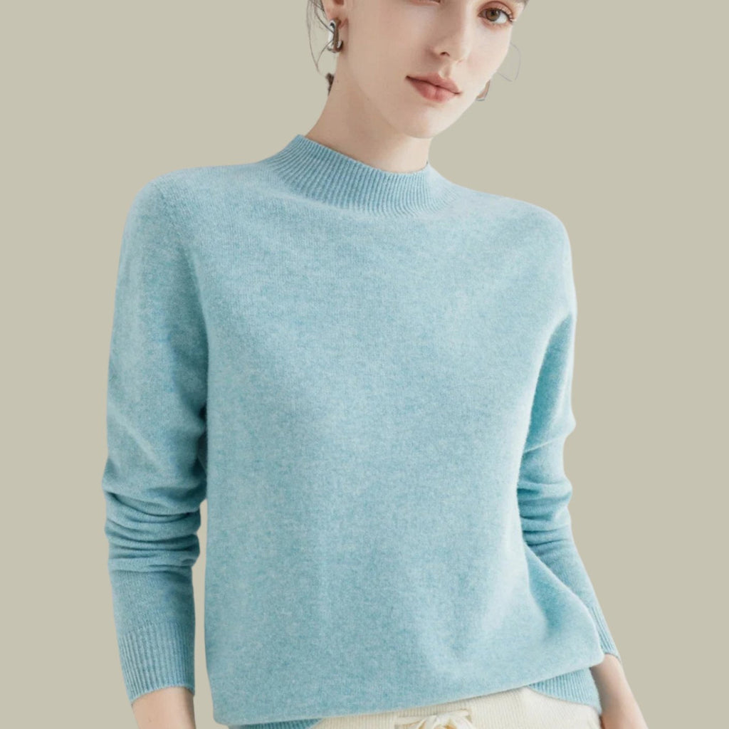 Women's Merino Wool Mock Neck Jumper