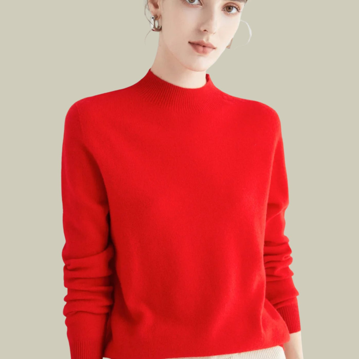 Women's Merino Wool Mock Neck Jumper