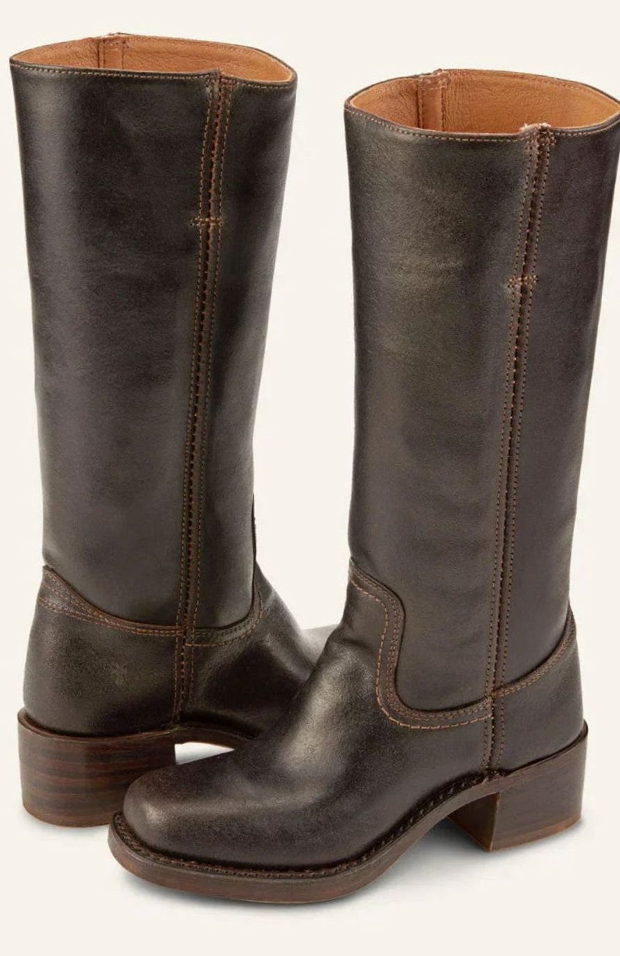 Women's Western Stacked-Heel Mid-Calf Boots