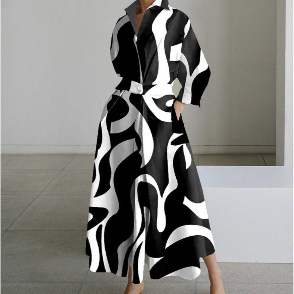 Women's Collared Wrap Maxi Dress