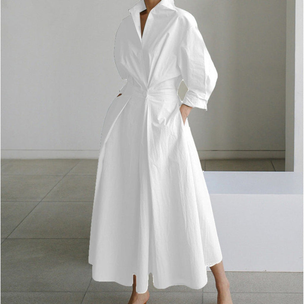 Women's Collared Wrap Maxi Dress