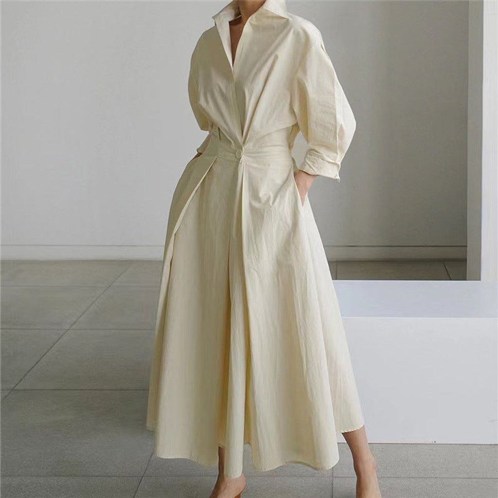 Women's Collared Wrap Maxi Dress