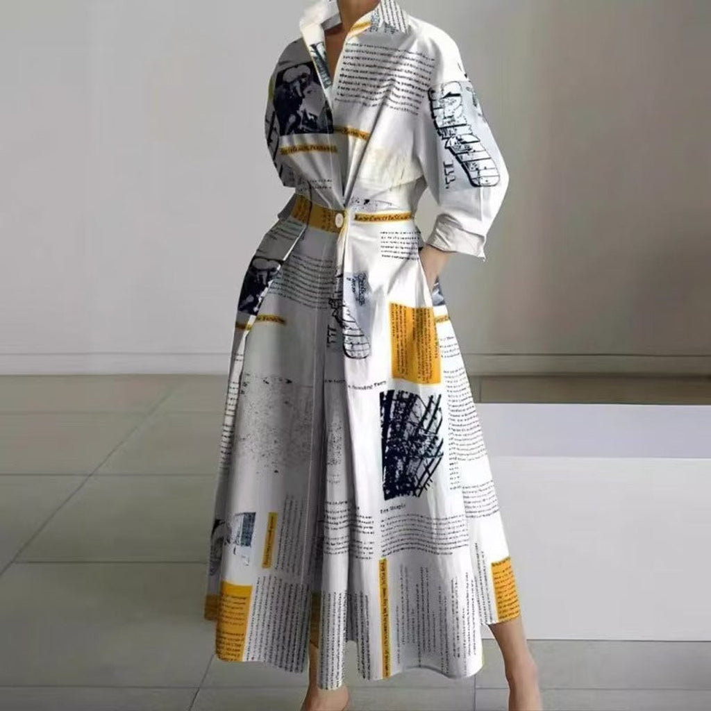 Women's Collared Wrap Maxi Dress
