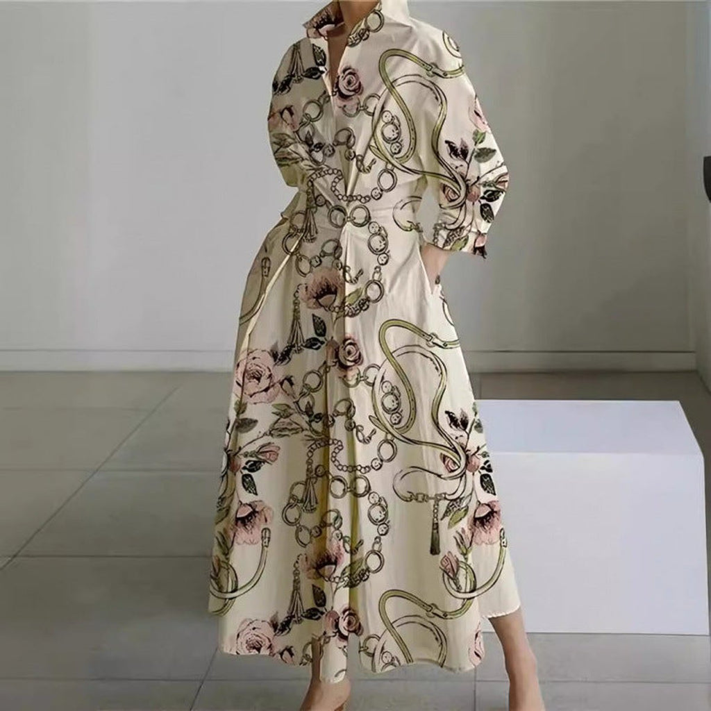Women's Collared Wrap Maxi Dress