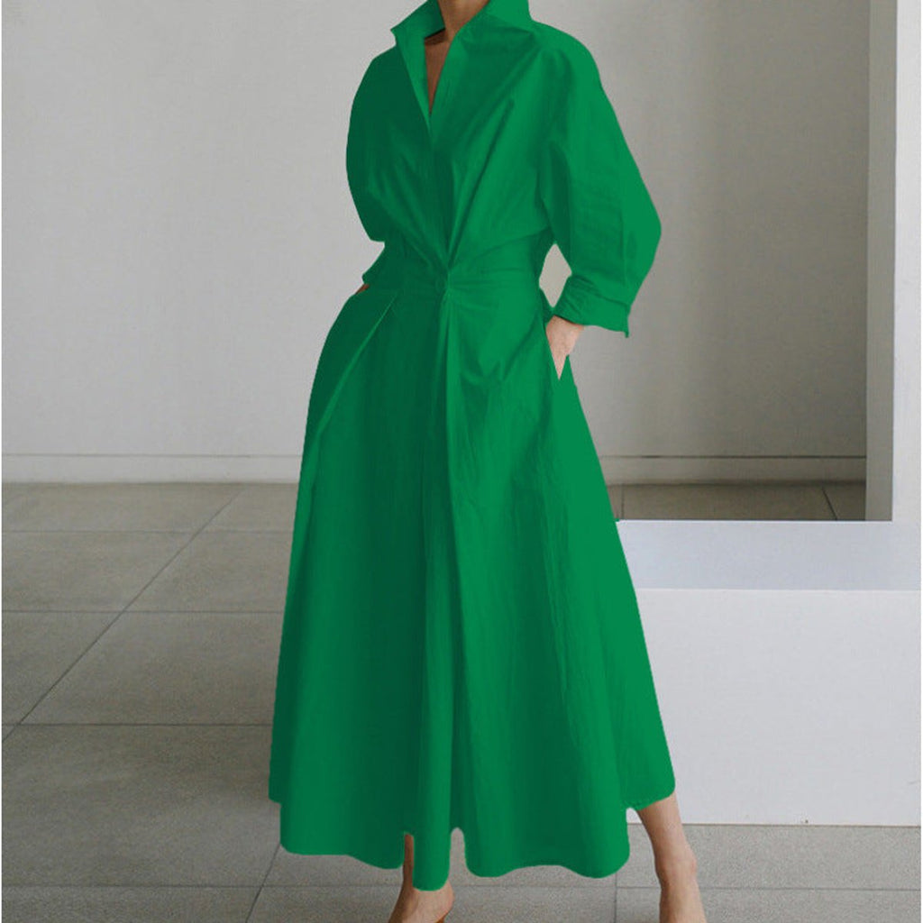Women's Collared Wrap Maxi Dress