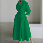 Women's Collared Wrap Maxi Dress