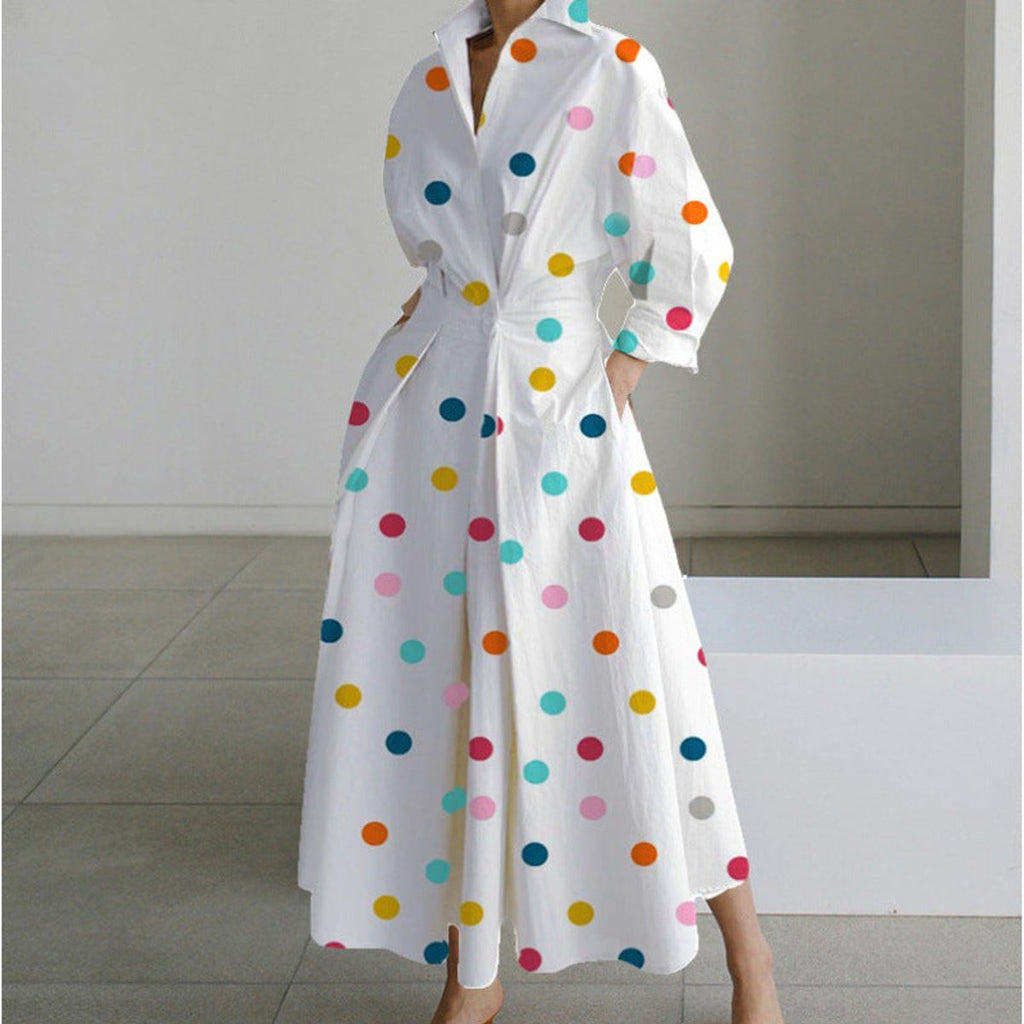Women's Collared Wrap Maxi Dress