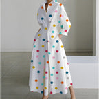Women's Collared Wrap Maxi Dress
