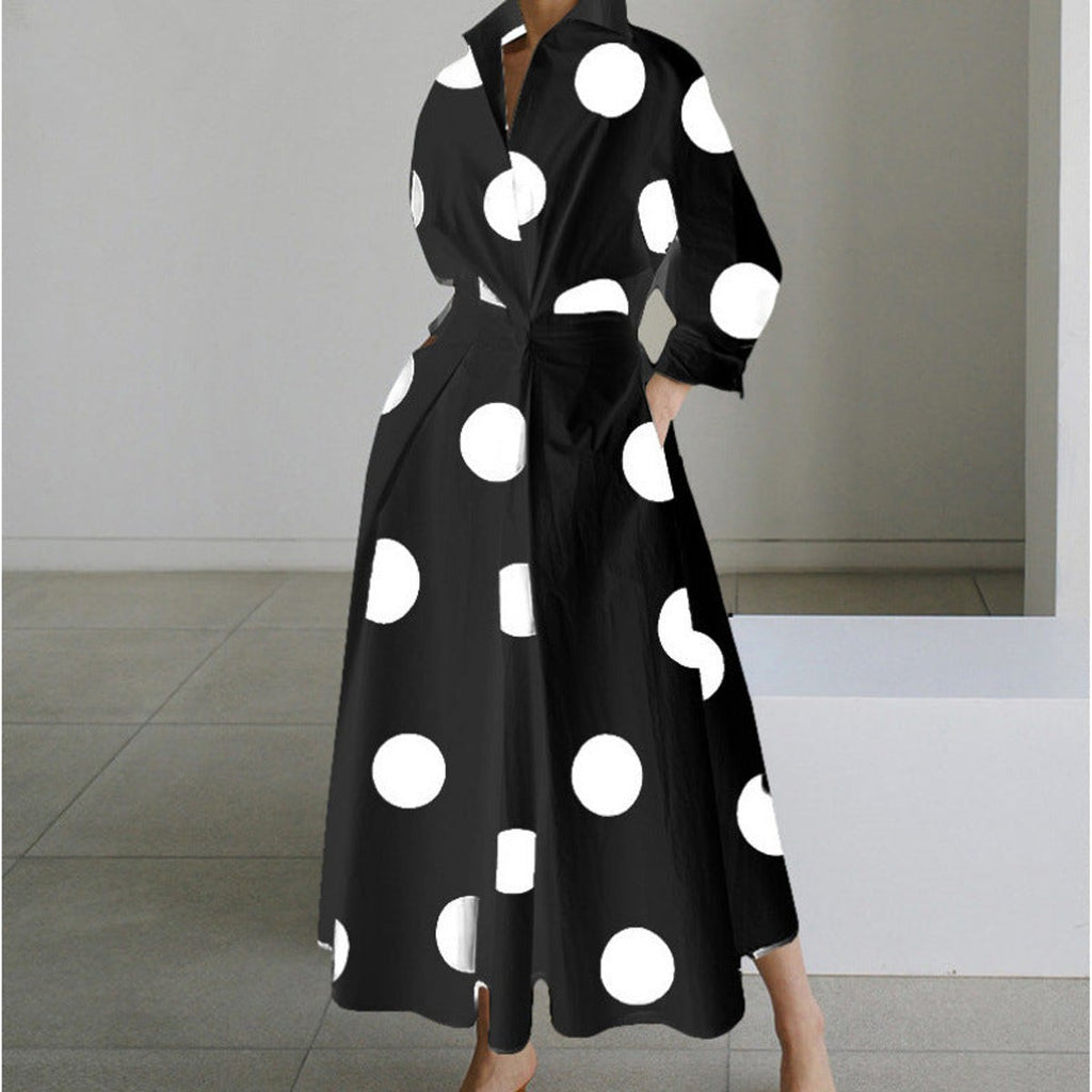 Women's Collared Wrap Maxi Dress