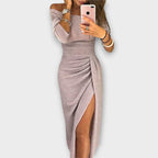 Women's Off-Shoulder Ruched Cocktail Dress