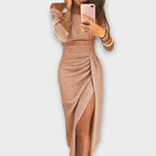 Women's Off-Shoulder Ruched Cocktail Dress