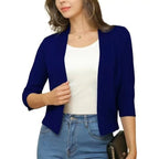 Women's Cropped Three-Quarter Sleeve Cardigan