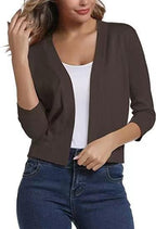 Women's Cropped Three-Quarter Sleeve Cardigan