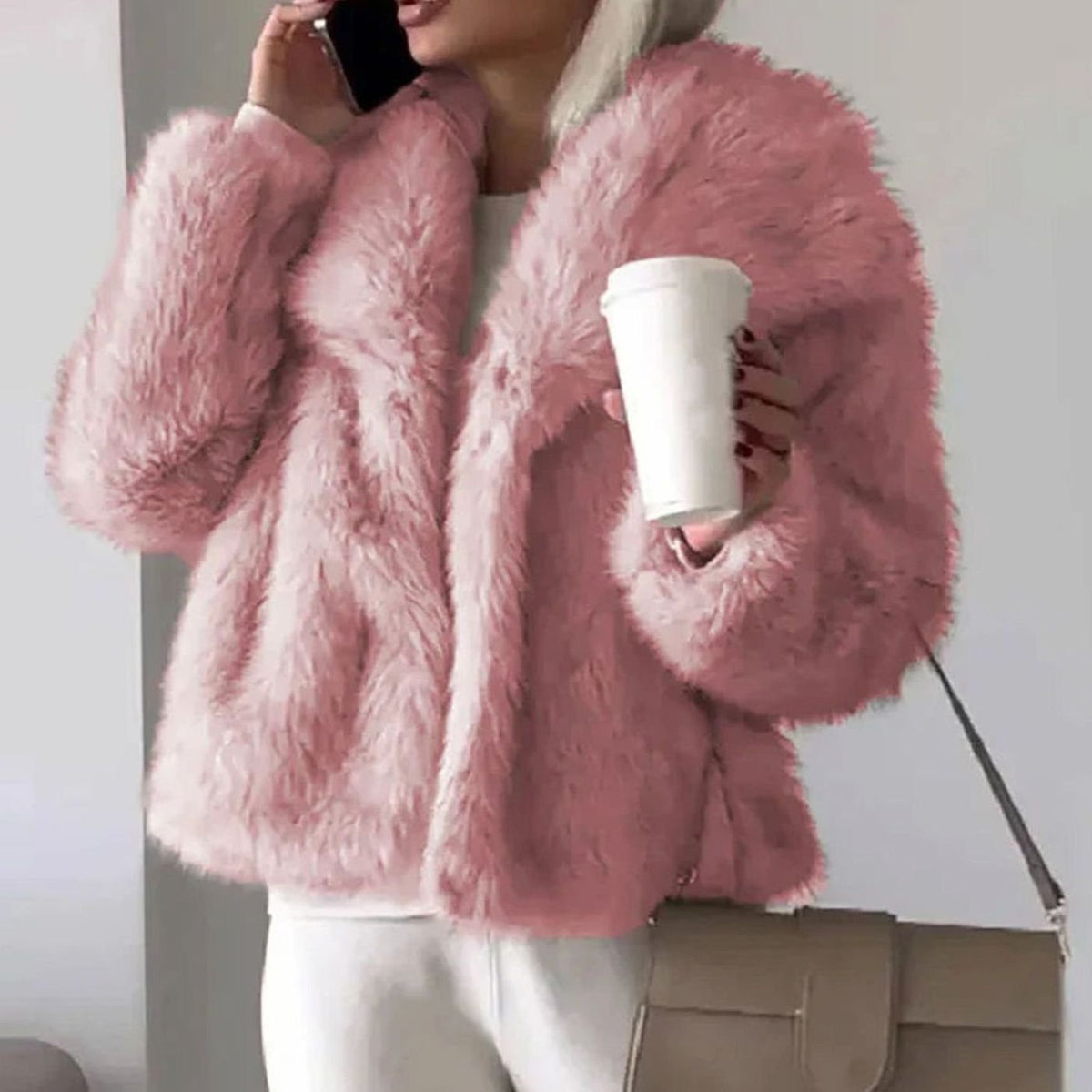 Women's Cropped Faux Fur Jacket