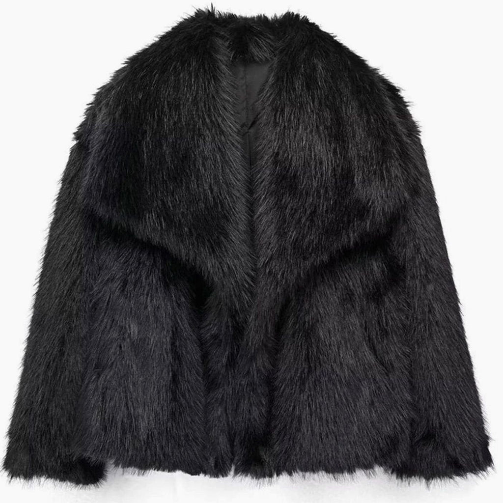 Women's Cropped Faux Fur Jacket