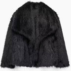 Women's Cropped Faux Fur Jacket