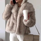 Women's Cropped Faux Fur Jacket