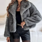 Women's Cropped Faux Fur Jacket