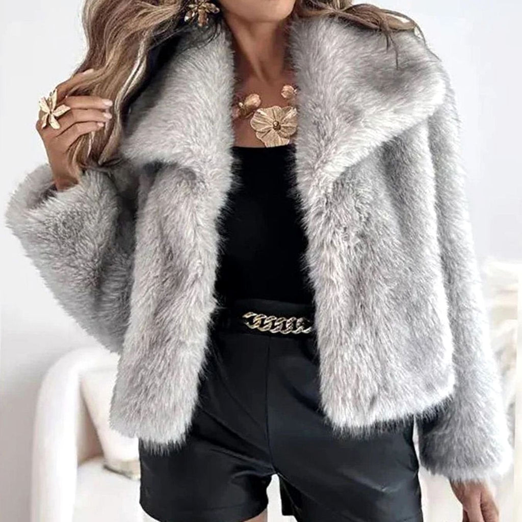 Women's Cropped Faux Fur Jacket