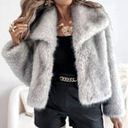 Women's Cropped Faux Fur Jacket