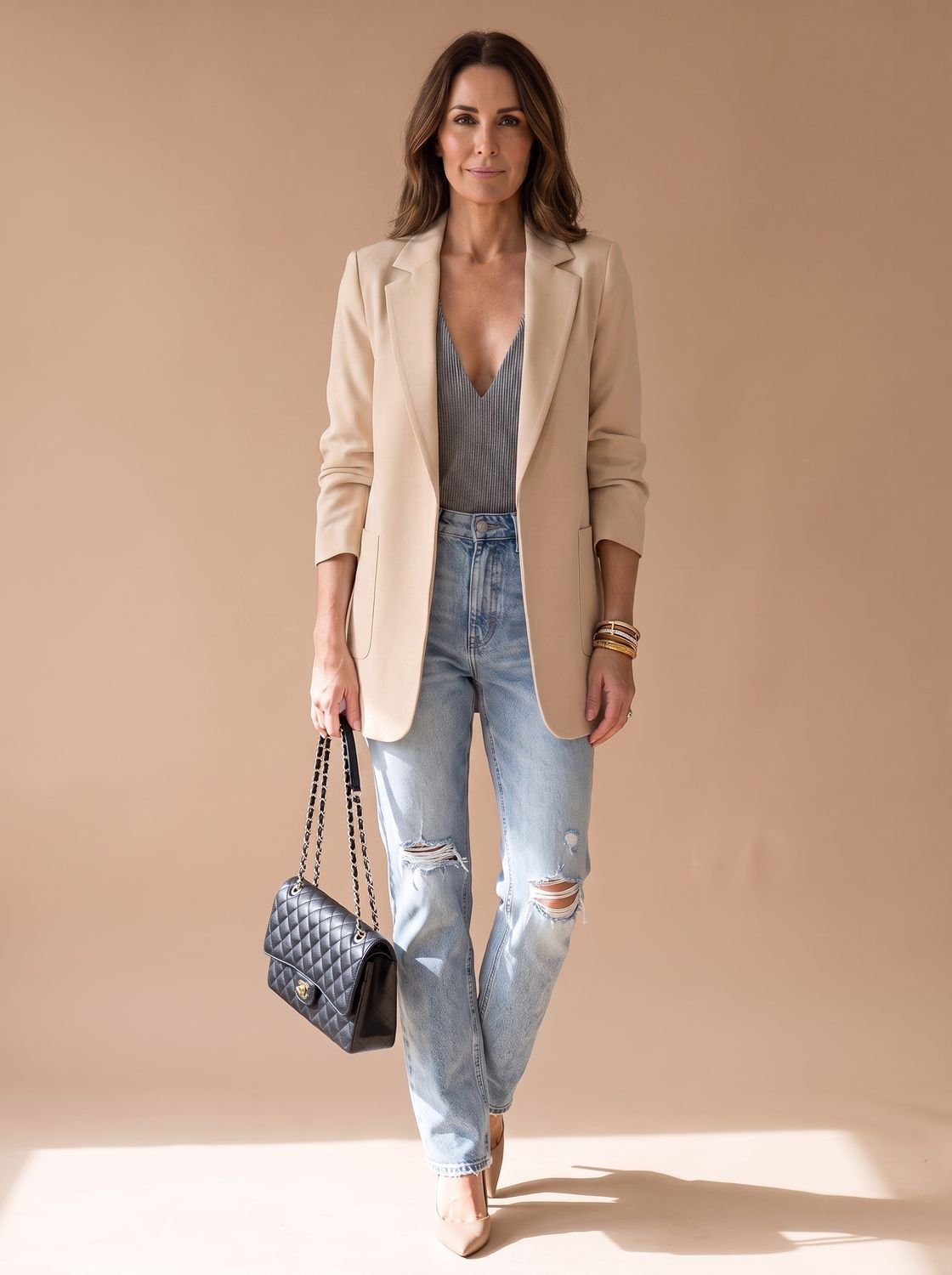 Women's Mid-Length Lapel Blazer