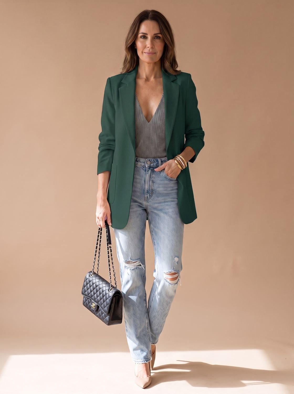 Women's Mid-Length Lapel Blazer