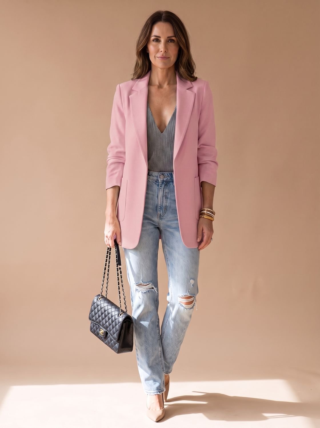 Women's Mid-Length Lapel Blazer