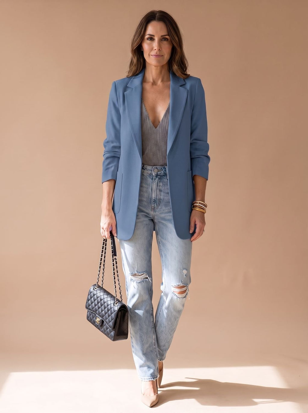Women's Mid-Length Lapel Blazer