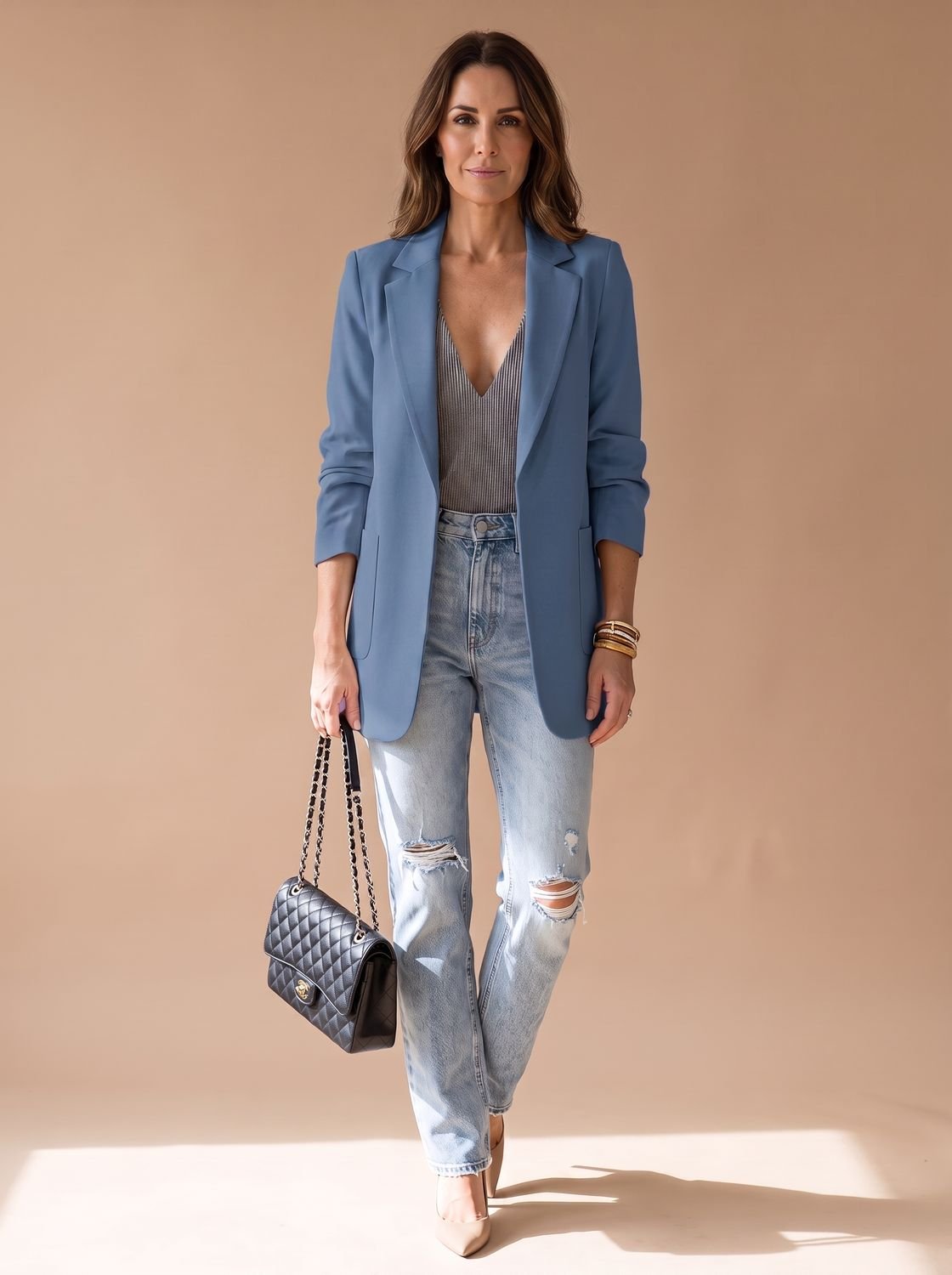 Women's Mid-Length Lapel Blazer