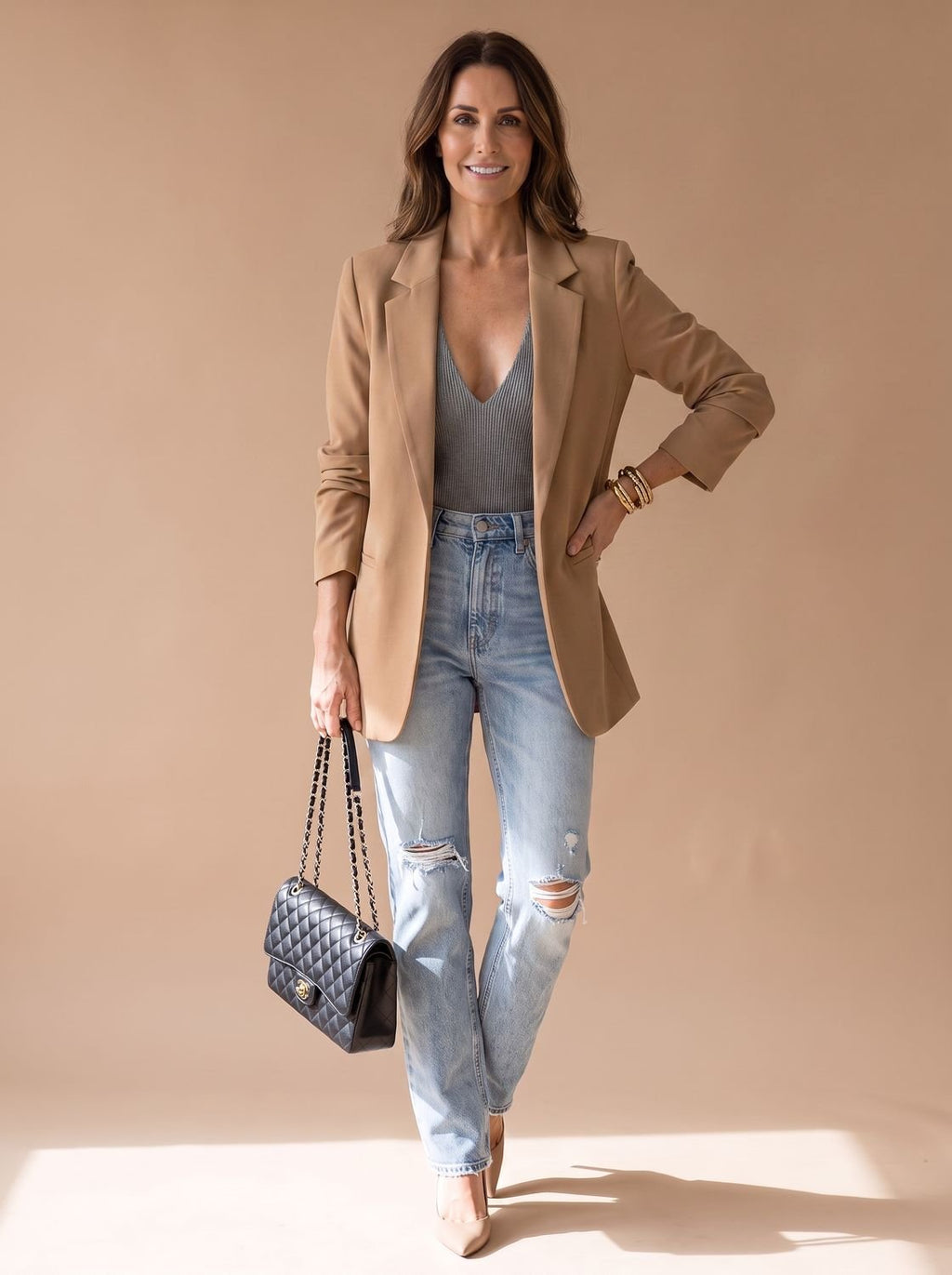 Women's Mid-Length Lapel Blazer