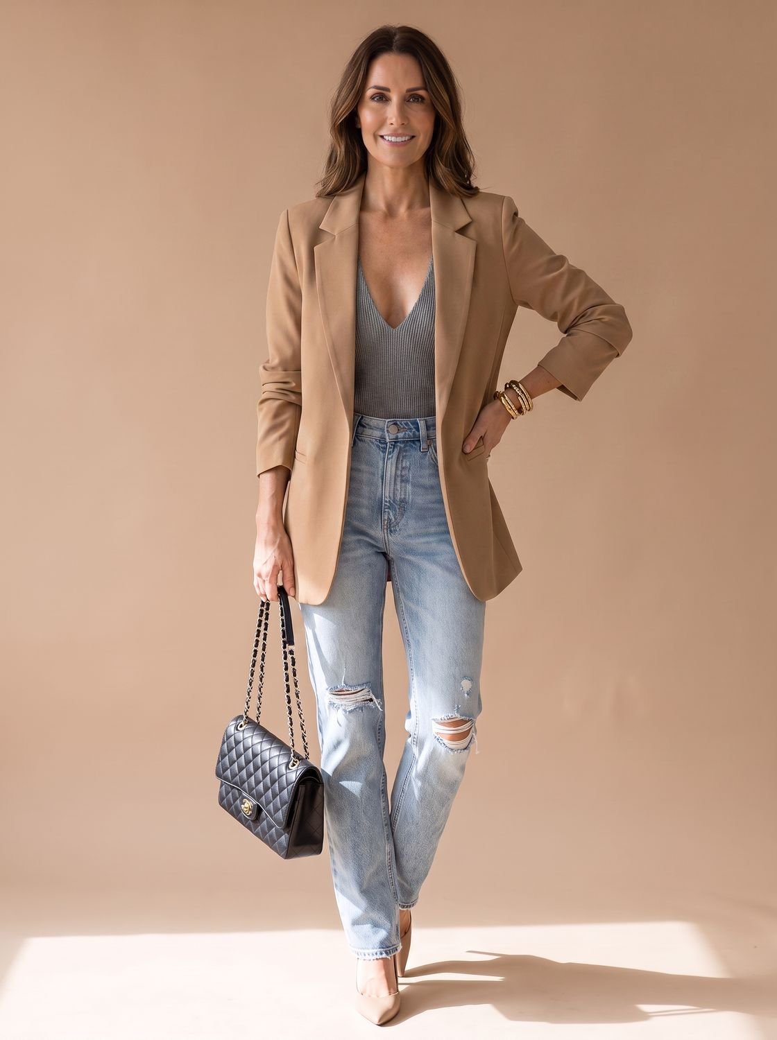 Women's Mid-Length Lapel Blazer