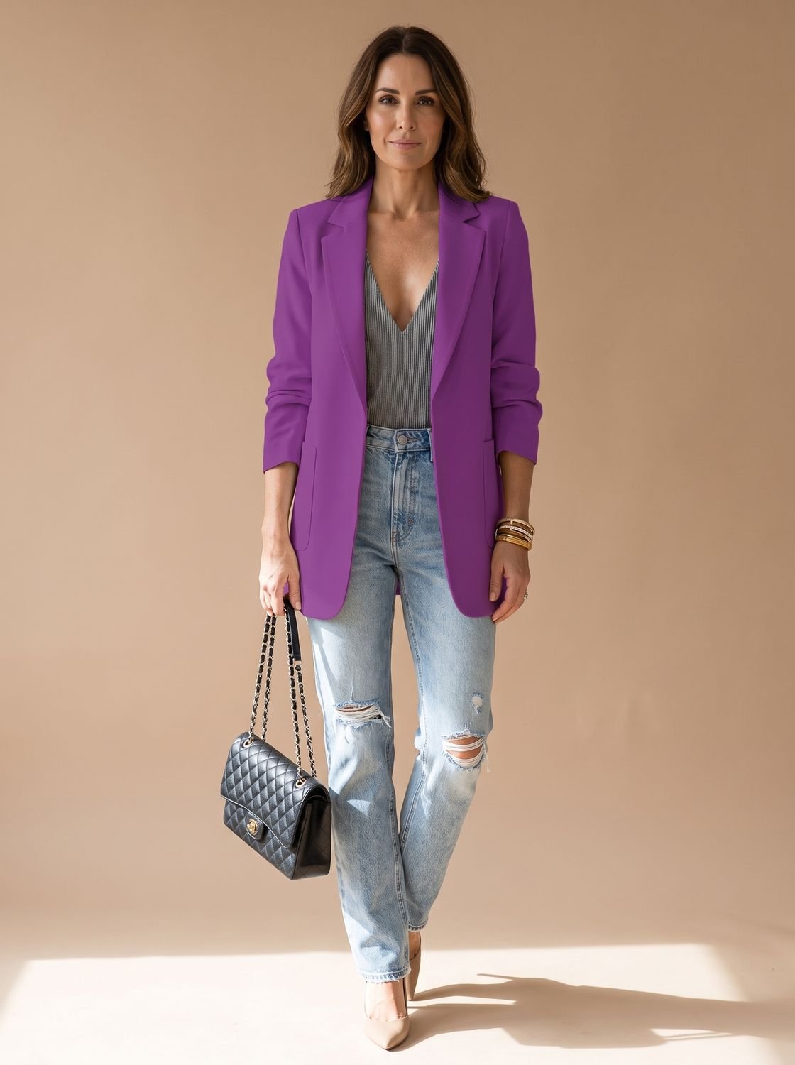 Women's Mid-Length Lapel Blazer