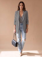 Women's Mid-Length Lapel Blazer